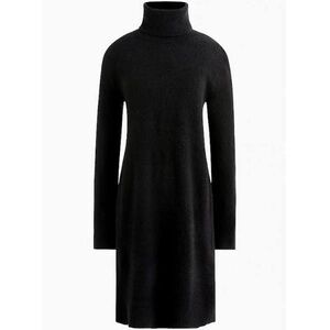 J. Crew Womens Relaxed Sweater Dress Extra Soft Yarn—Black